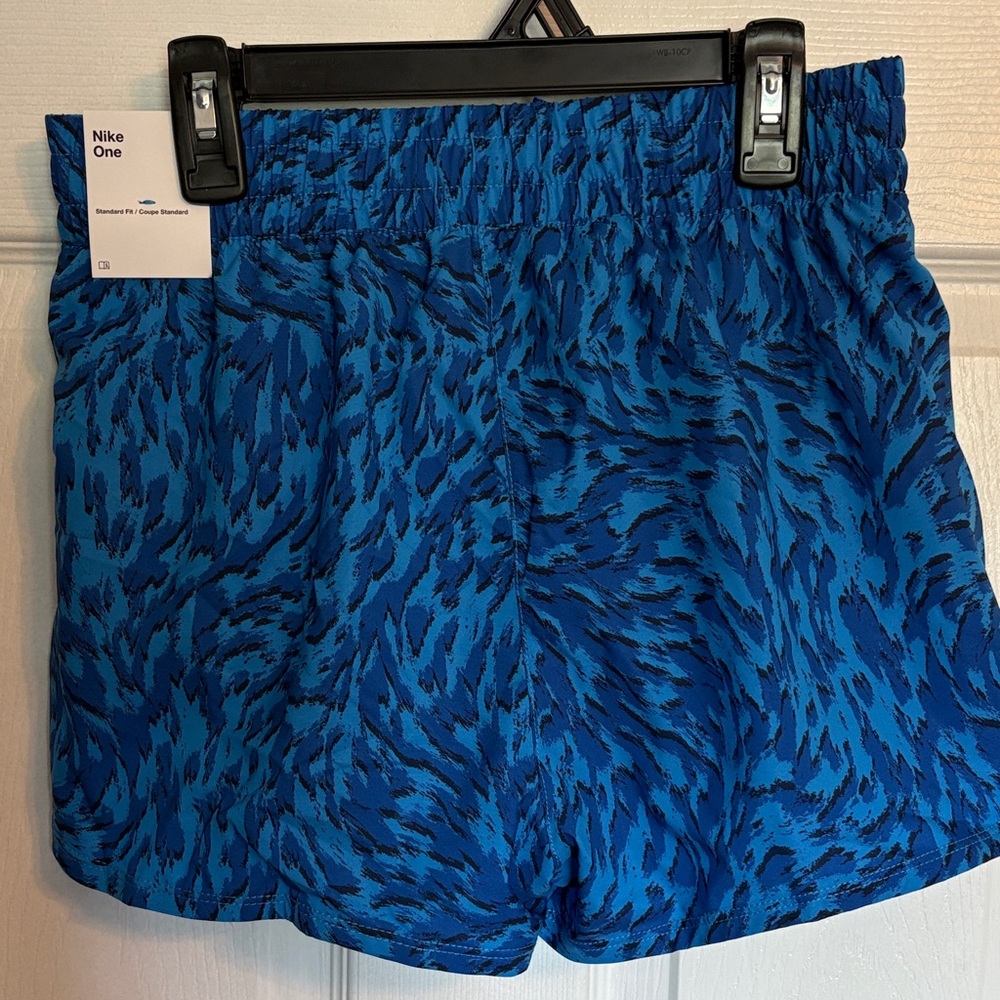 Nike Kids Blue and Black Patterned Shorts NWT